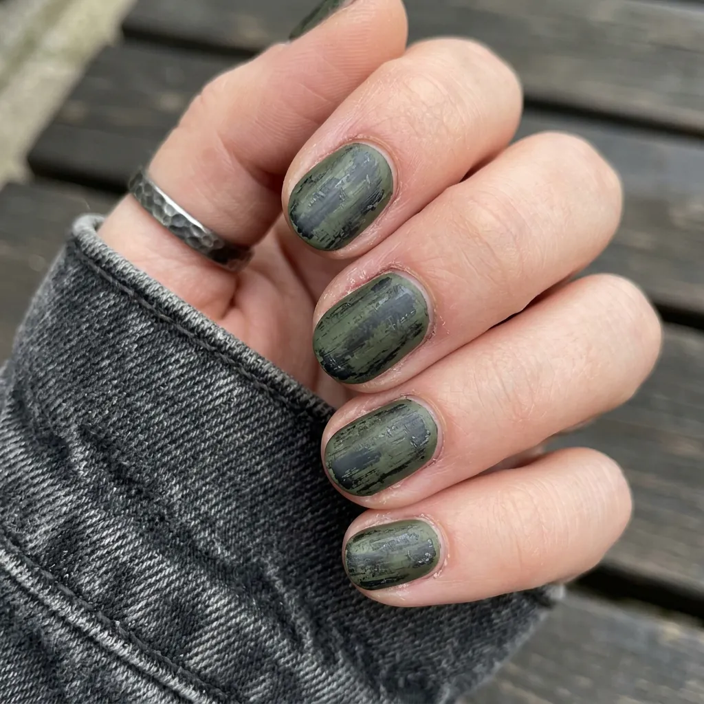 Distressed Black and Olive Green Grunge Style Idea