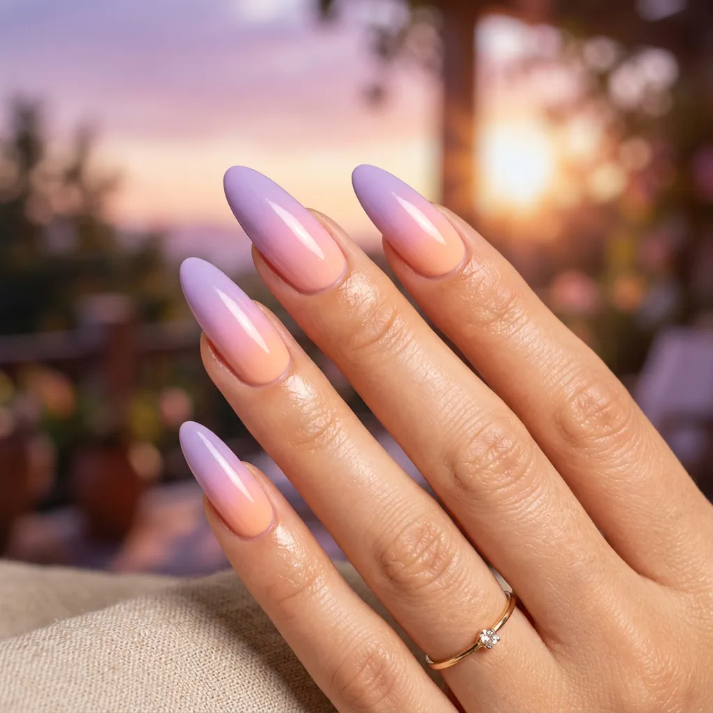 35 Awesome Summer Ombre Nails Ideas for Every Vibe This Season 2026 14 Lavender Sunset Ombre Nails