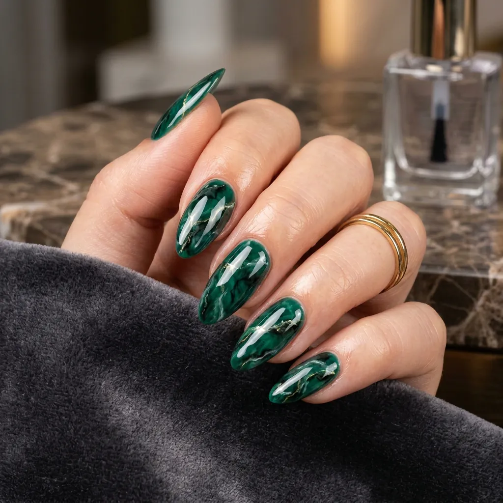 Emerald Green Marble with Black Veining Idea