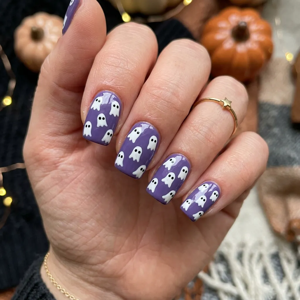 Purple Ghost Nails Ideas