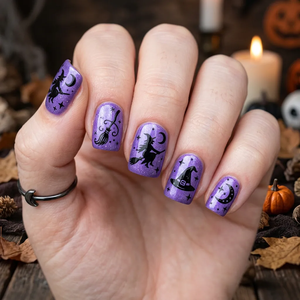 Purple Witch Nails Ideas