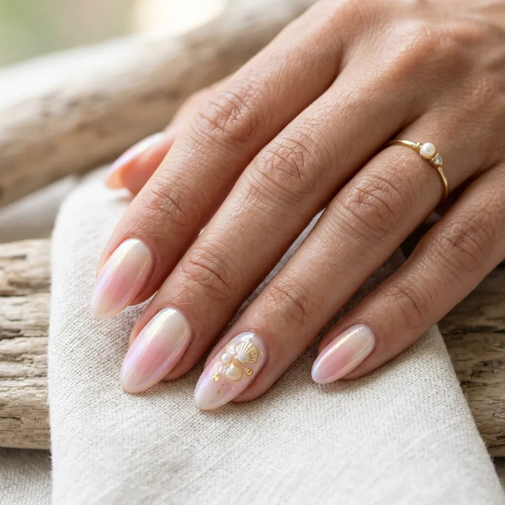 35 Awesome Summer Ombre Nails Ideas for Every Vibe This Season 2026 25 Seashell Ombre Nails