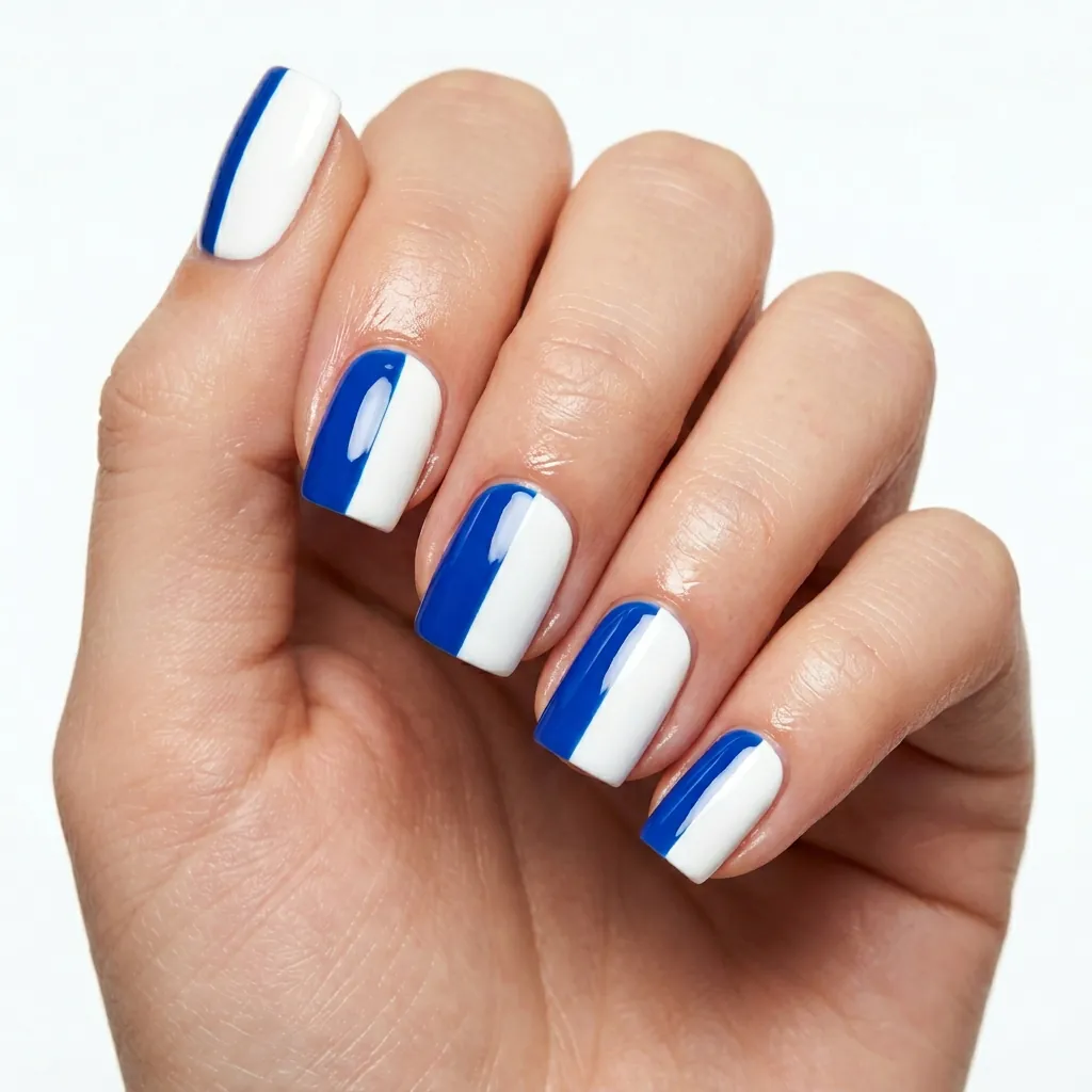 Cobalt Blue and White Color Block