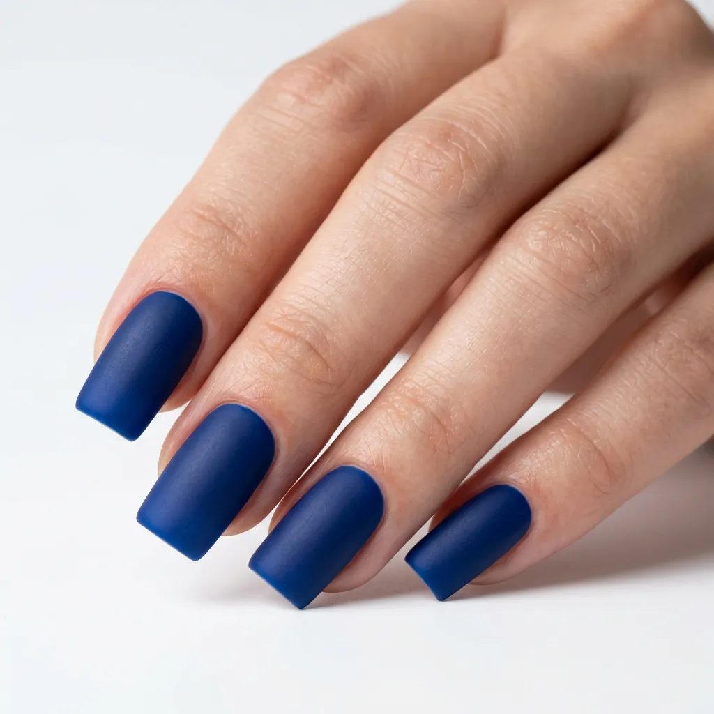 Cobalt Blue Matte Finish Nails