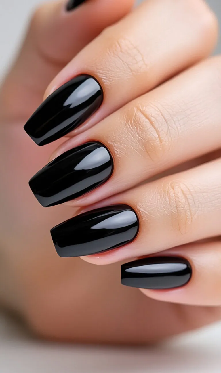 Black french tip nails