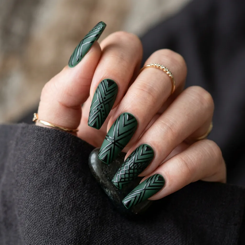 Matte Forest Green and Glossy Black Contrast Idea