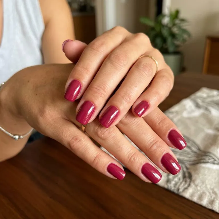 dark pink nails