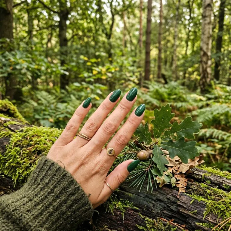 forest green nails