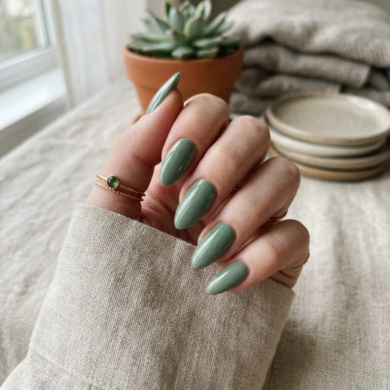 green almond nails