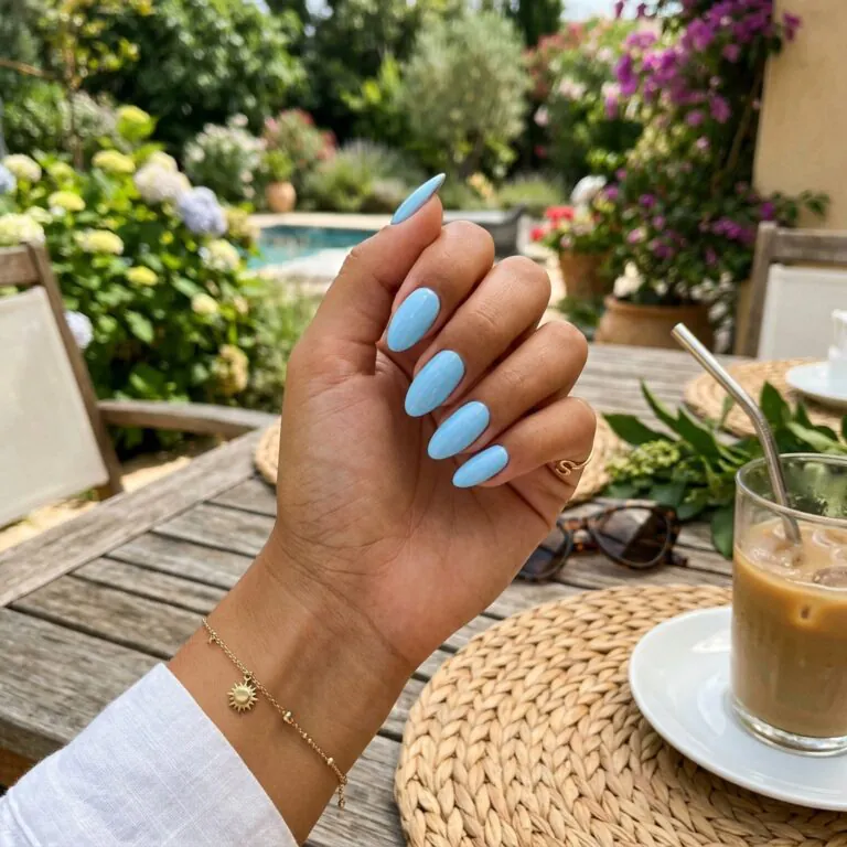 light blue summer nails
