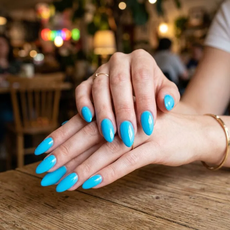 neon blue nails