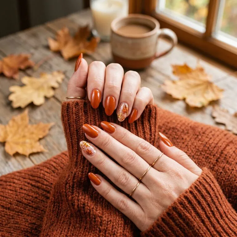 35 Modern Orange Fall Nails Ideas From Rust to Pumpkin 33 orange fall nails