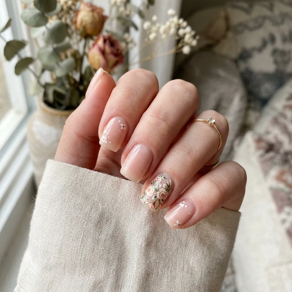 Floral Short Nail Ideas