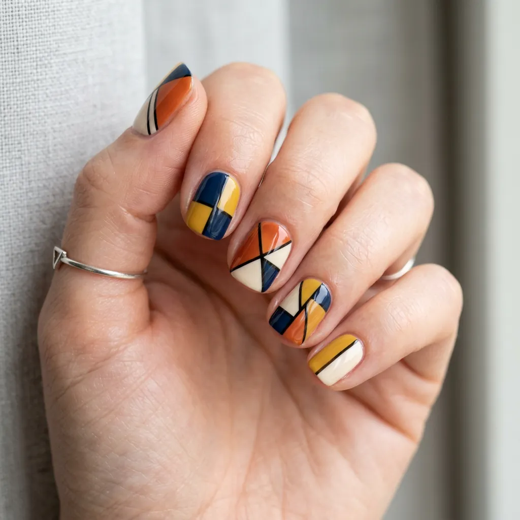 Geometric Short Nail Ideas