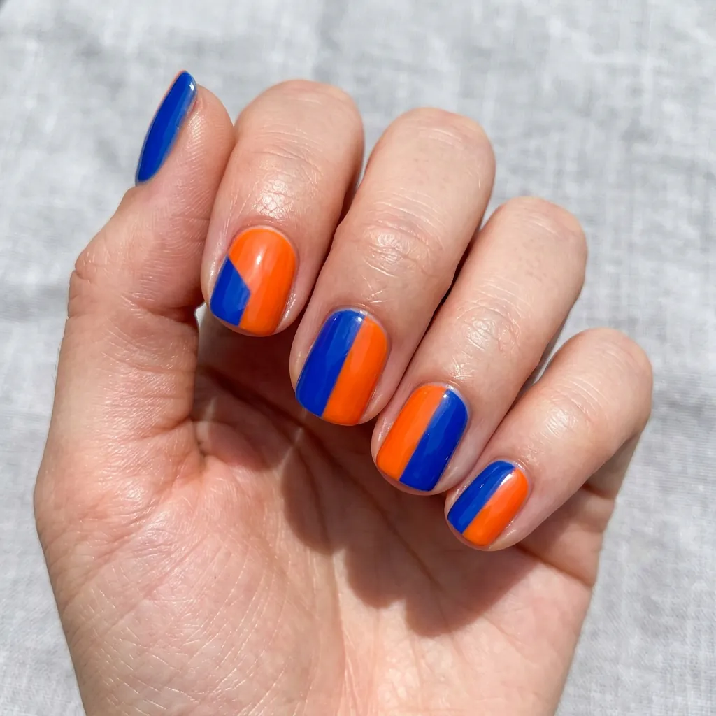 Two Tone Short Nail Ideas